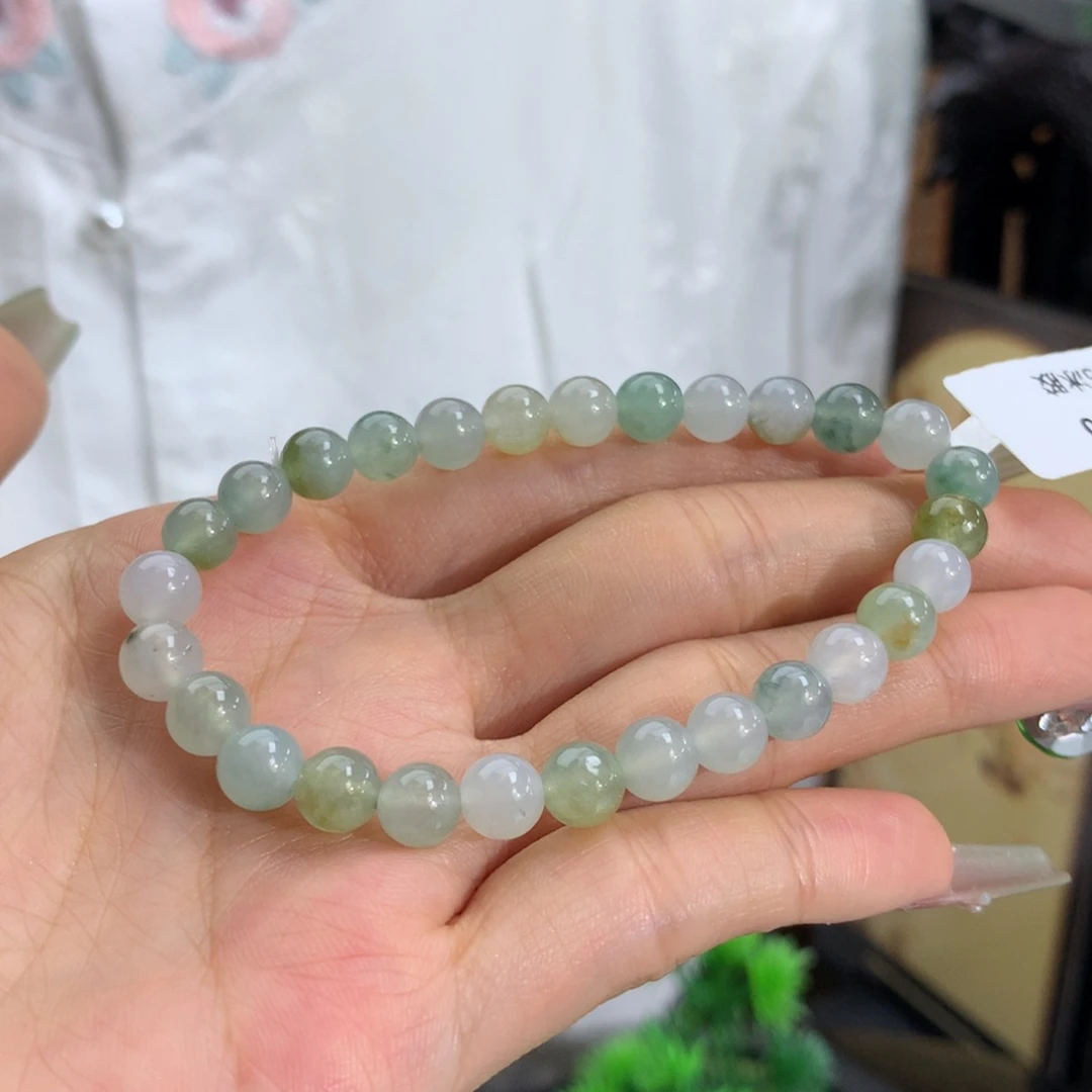未镶嵌手链翡翠卡6.6冰胶多宝手串