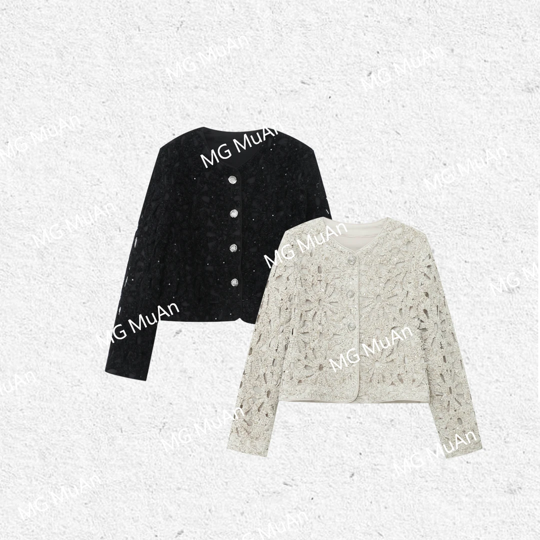 【典藏小香外套】MUAN定制小香风闪耀亮片长袖外套上衣女YJ-23622