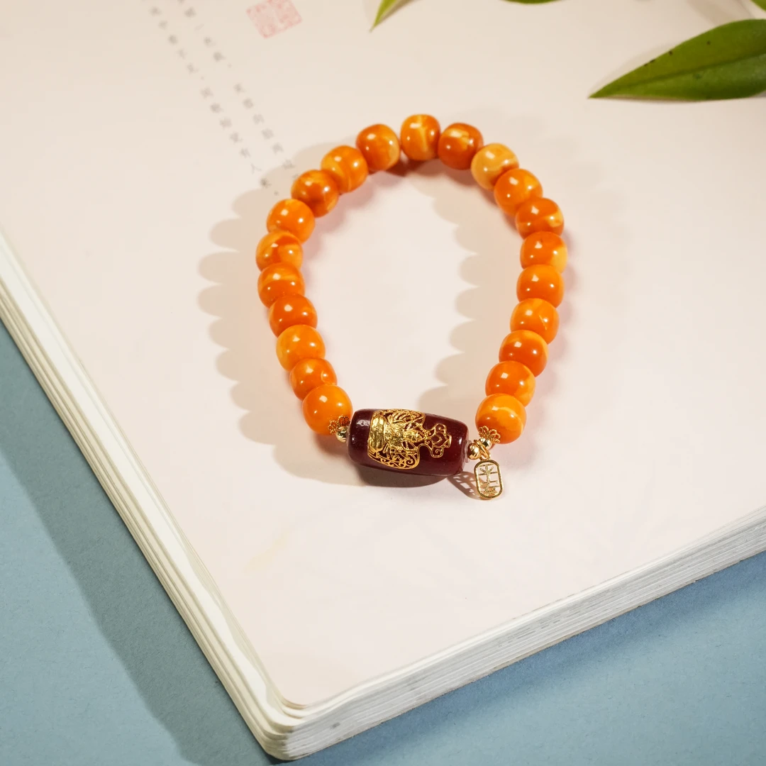 【东方十八岁】【晚风眠】蜜蜡18K金设计款手串多样性发其一