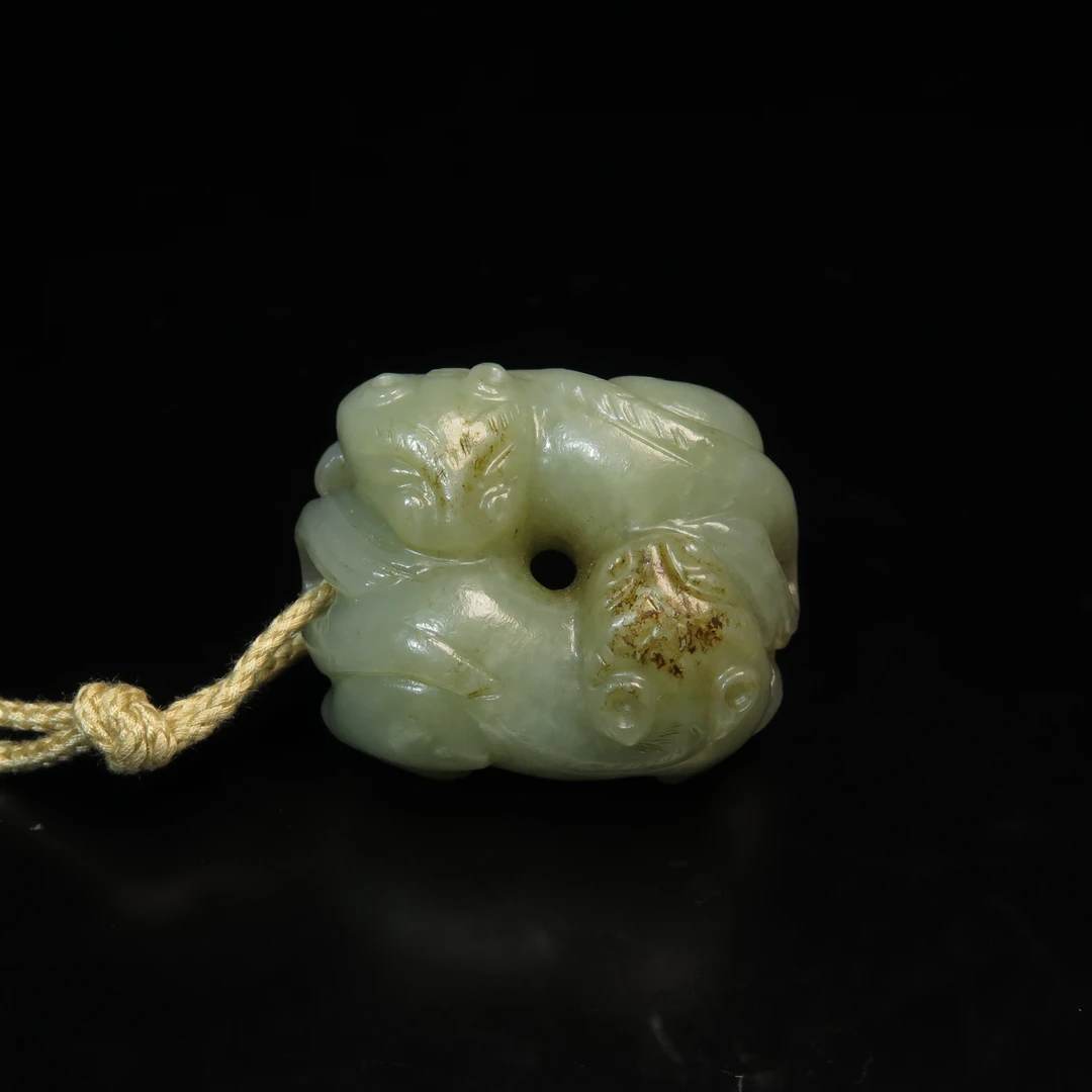 晚清民国玉双獾/MZ527084/和田玉/民族文物