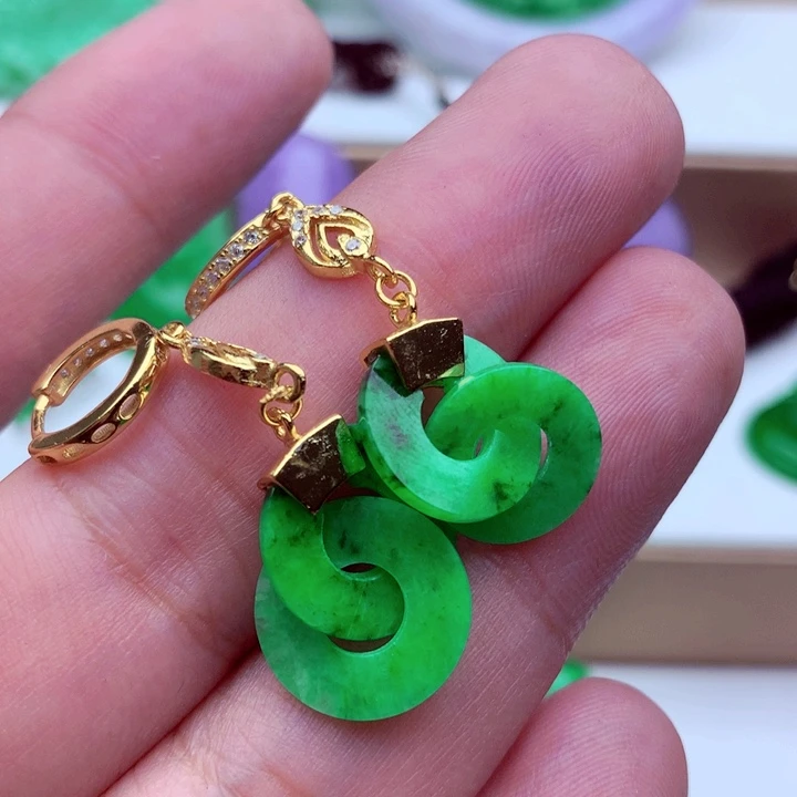 翡翠未镶嵌耳饰耳饰