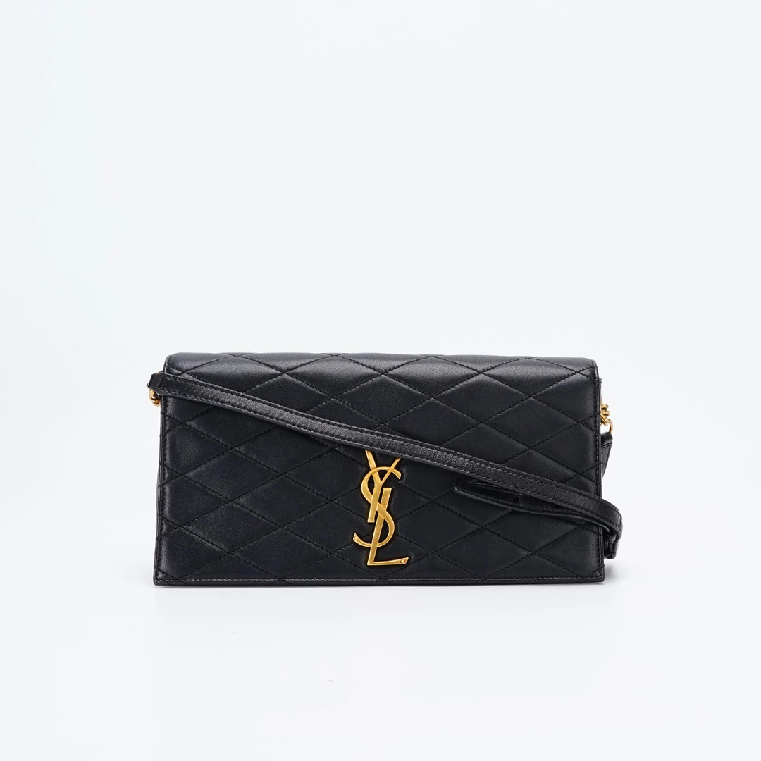 95新 YSL/圣罗兰 【白菜】kate斜挎包绗缝 黑金/BGD902930001