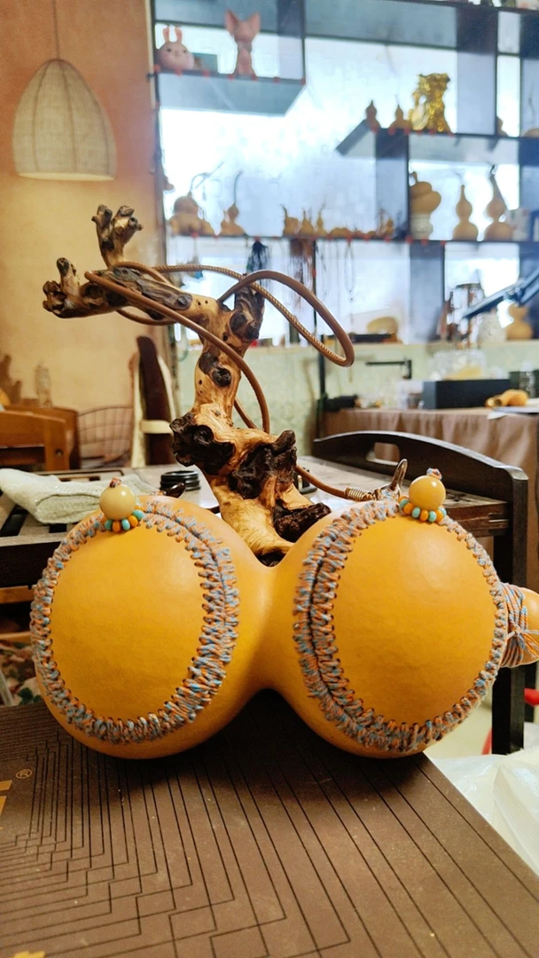 天然葫芦随行包精选55肚纯手工非遗工艺葫芦收纳盒摆件葫芦工艺品