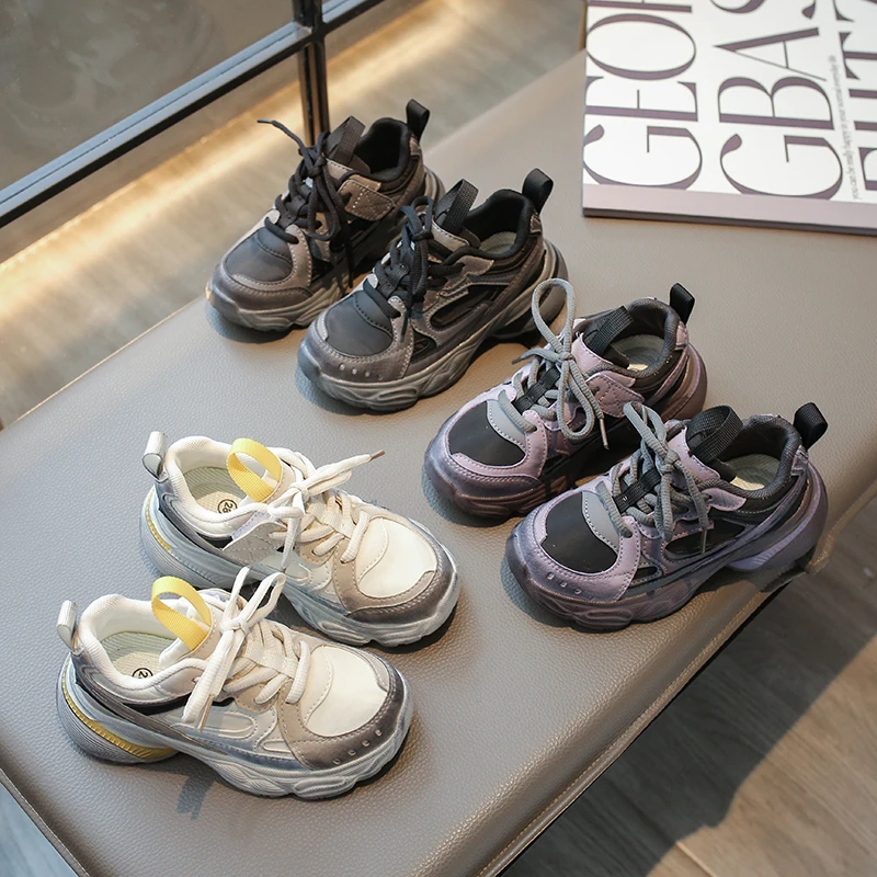 女童时尚轻便老爹鞋2025春季新款儿童软底跑步鞋男童超火运动潮鞋