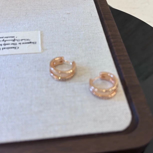 铜合金合成锆石耳饰 双层卡家耳环EH2614