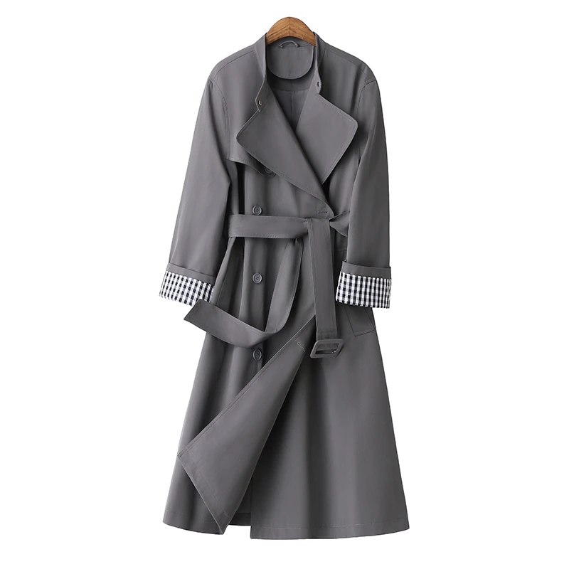 蓝海奕诺双排扣高级感百搭风衣2025年春季新款气质显瘦大衣外套女