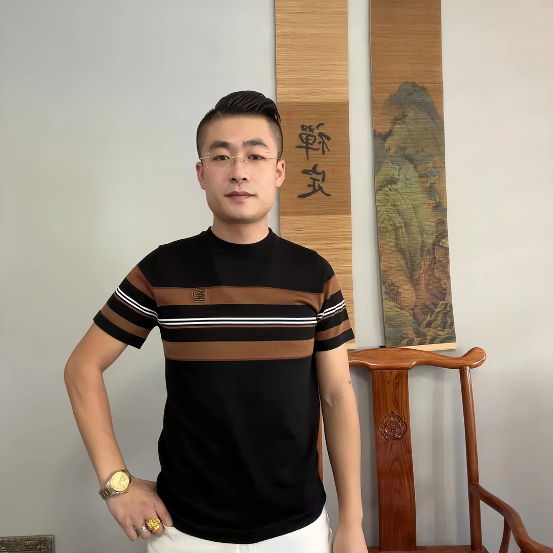 【拒绝地摊货】男士秋季针织圆领时尚休闲毛衣短袖-2206