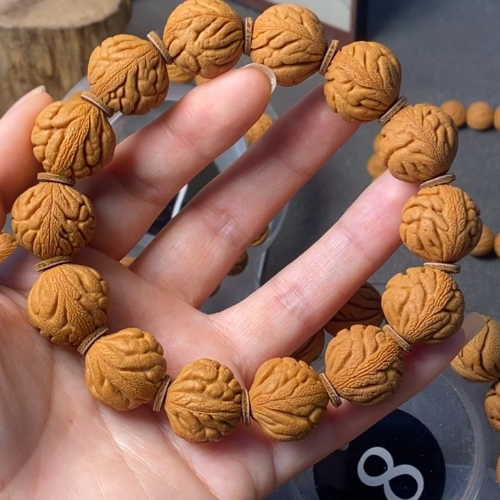 文玩核桃手串秦岭野生龙纹桃核18