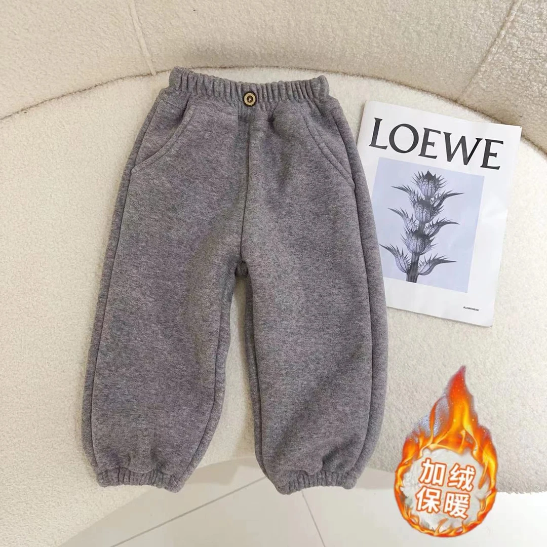 【软糯舒适+加厚羔羔毛】汤圆家童装2024冬季韩系加厚休闲裤 YA-782