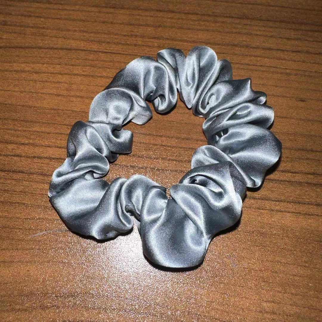 【桑蚕丝睡衣工厂】100%桑蚕丝发圈简约insFQ505