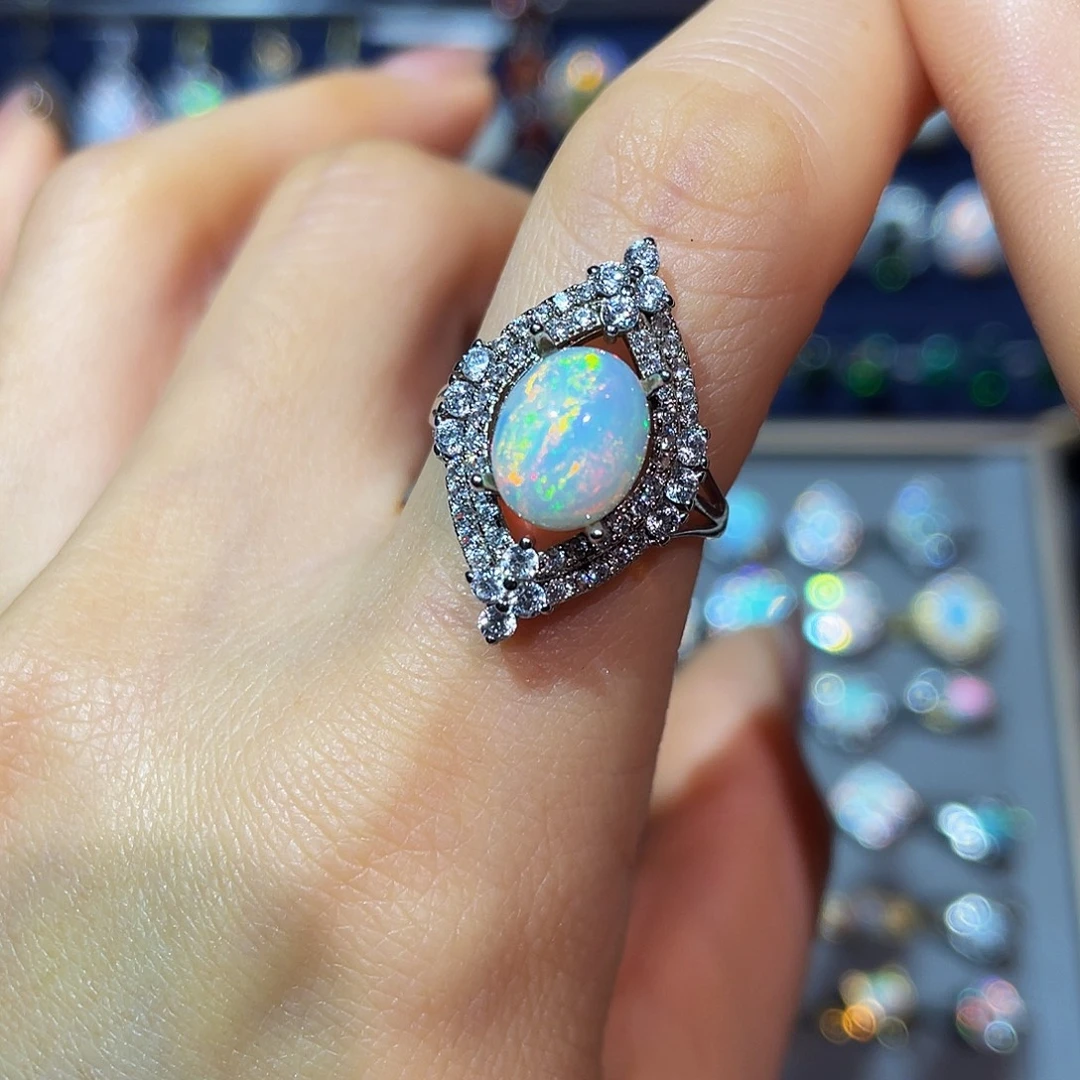 欧泊银S925镶嵌戒指