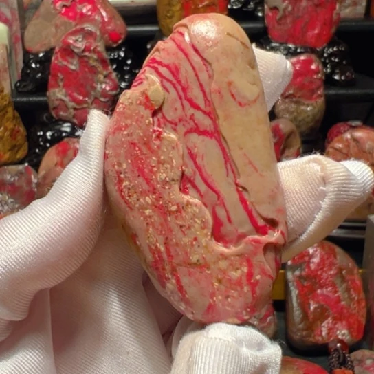 昌化鸡血石原石手把