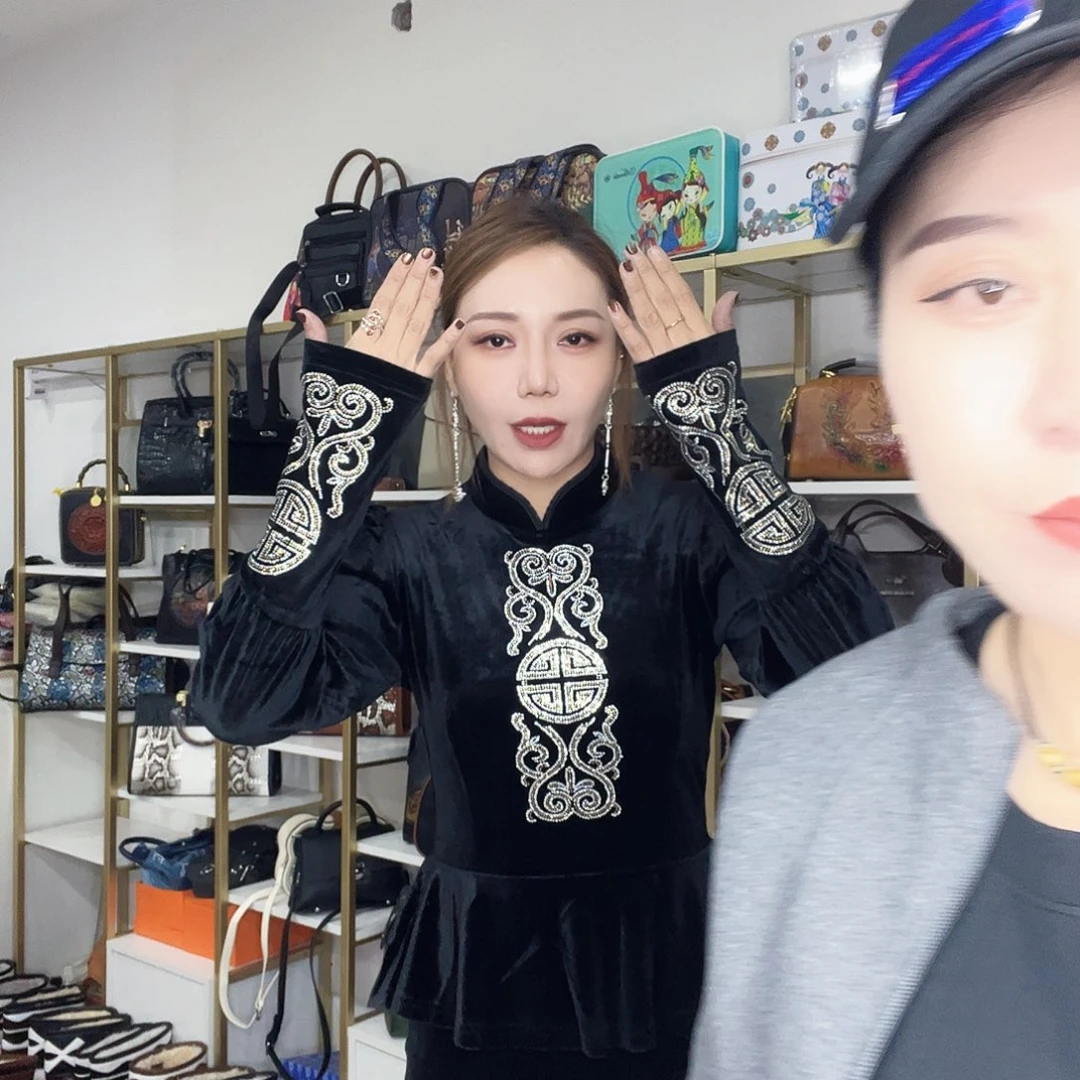 蒙古元素连衣裙S女