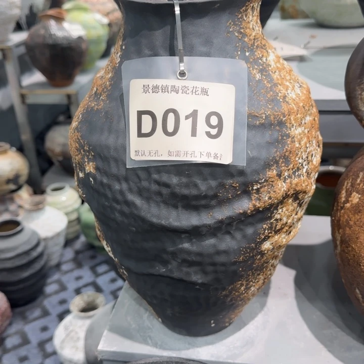 白***使瓷片景德镇高温花器编码019高36口10默认无孔