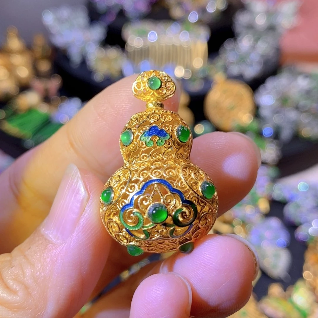 吊坠(不含链)银S925镶嵌翡翠