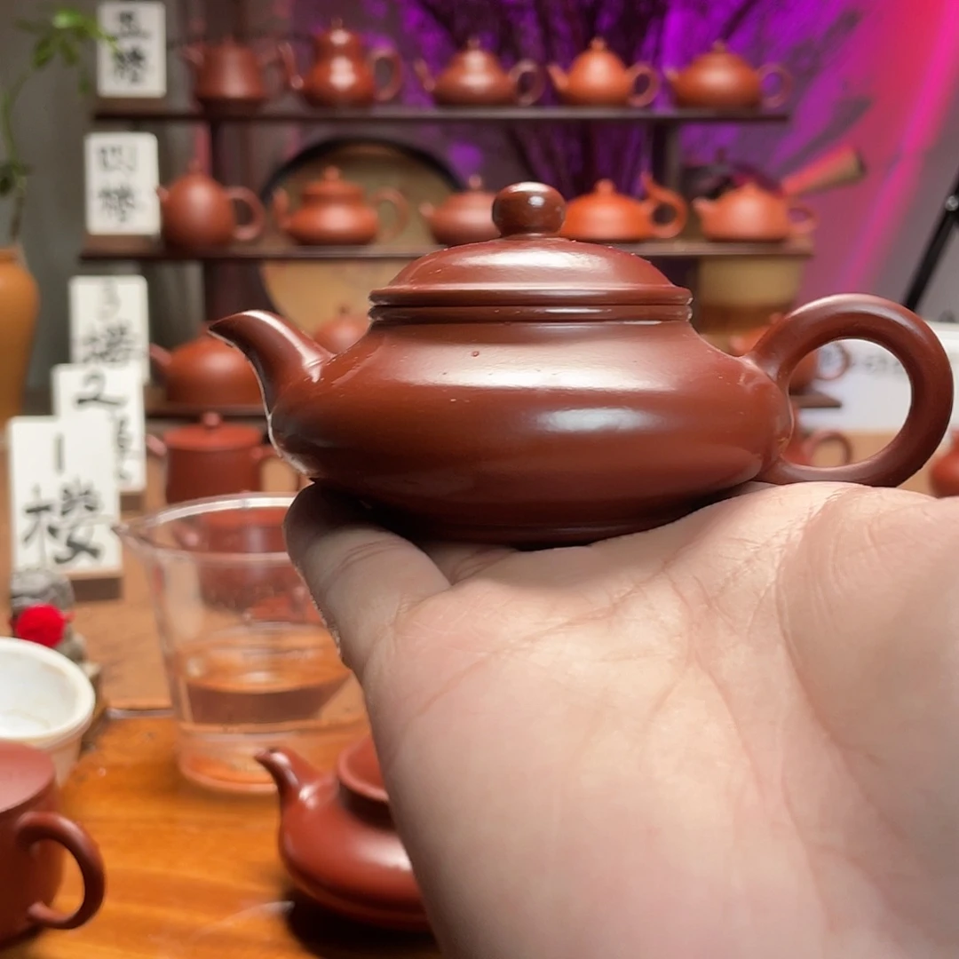 紫砂茶壶斌*墟扁115cc手拉