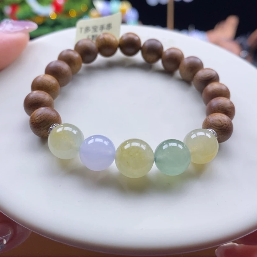 【闪购商品】沉香木手串翡翠糖果色系木带宝手串