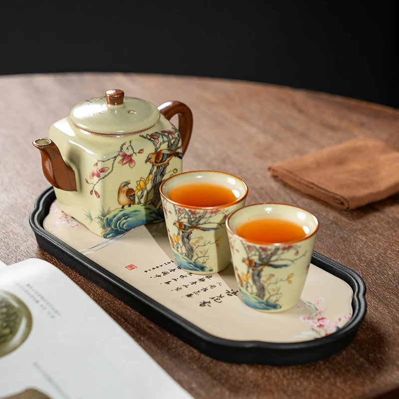 【中国邮政专属链接】黄汝鸟语花香茶壶套组 MC002