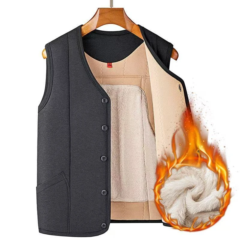 加厚背心男士百搭秋冬保暖防风贴片轻巧冬季加绒修身轻加厚男款