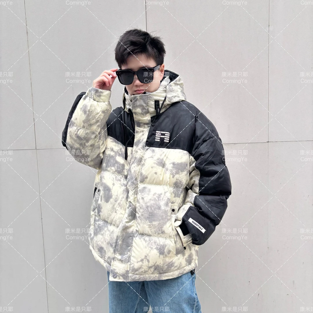 清仓！扎染刺绣工艺加厚款高克重潮流时尚羽绒服 白鸭绒 8860