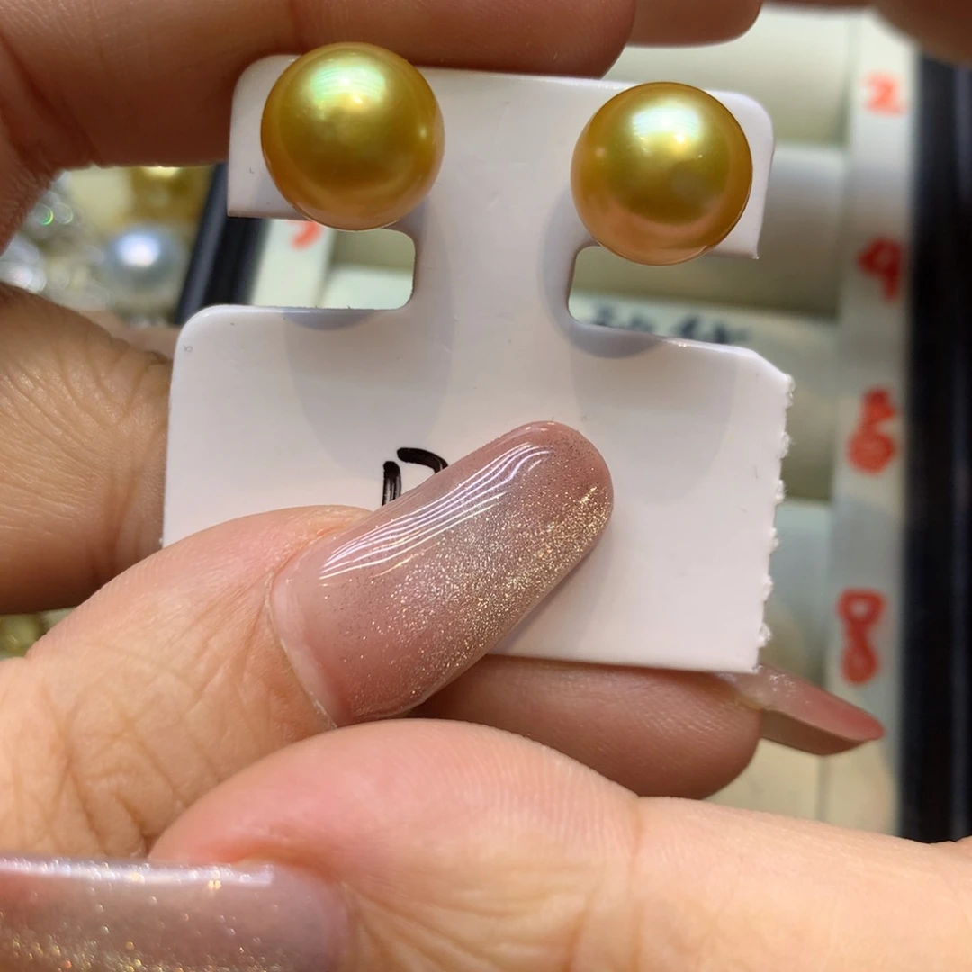 18K金镶嵌耳饰海水珍珠