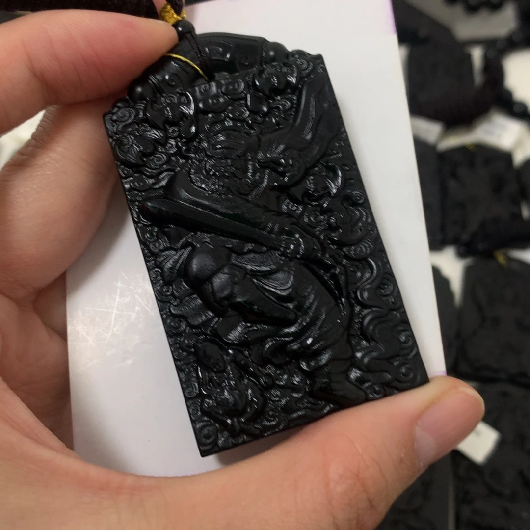 天然缅甸a货钢琴黑挂件