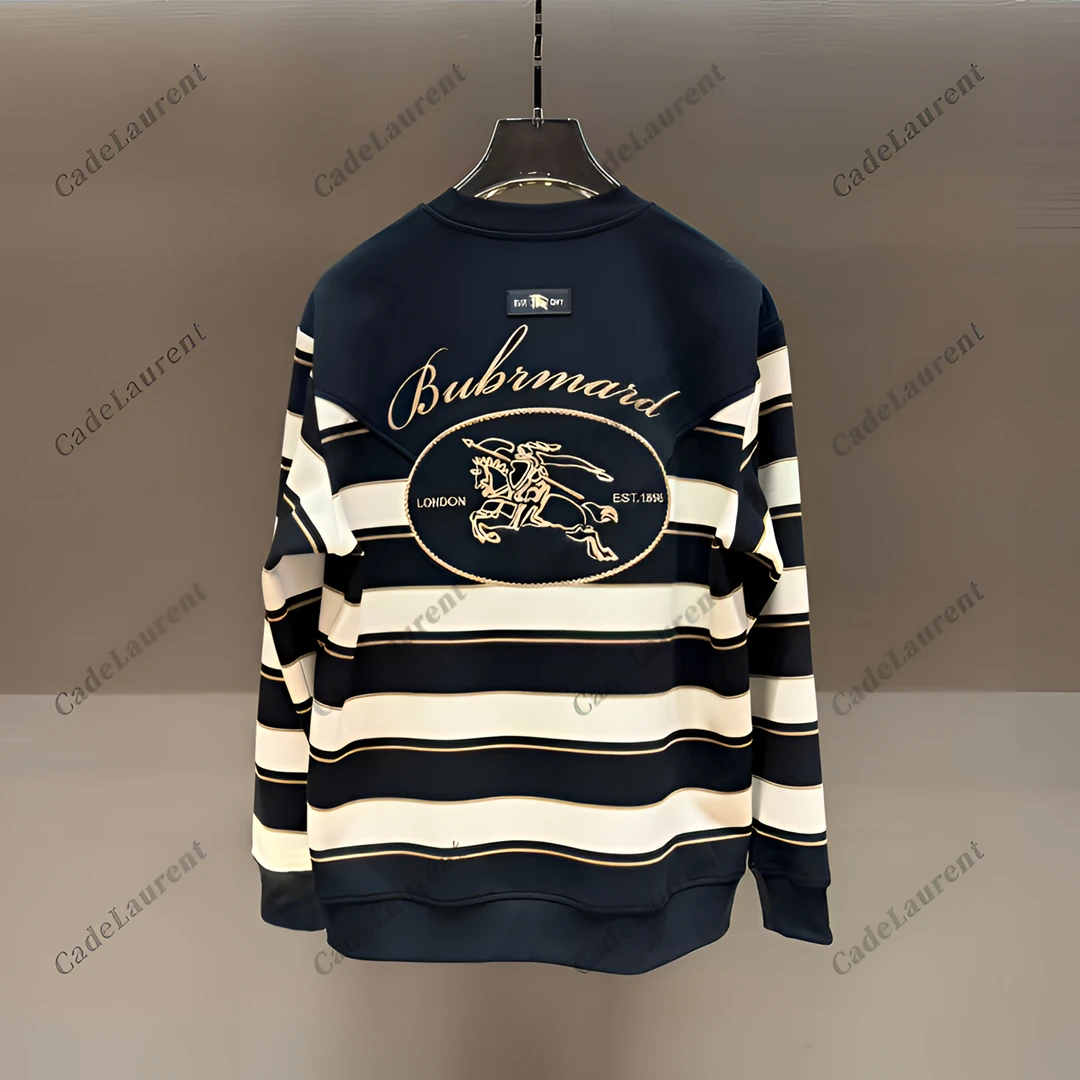 |秋季特调 撞色条纹 男士新品圆领潮牌卫衣刺绣高克重上衣BG-5116