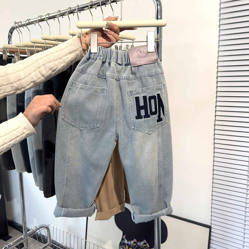 儿童牛仔裤春秋款儿童2025新款春装洋气休闲男童春季百搭裤子
