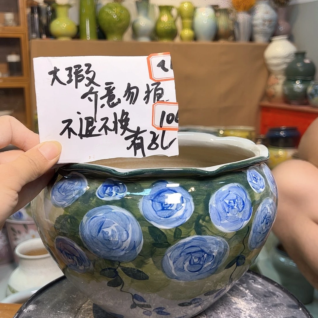 景德镇陶瓷花盆微瑕369