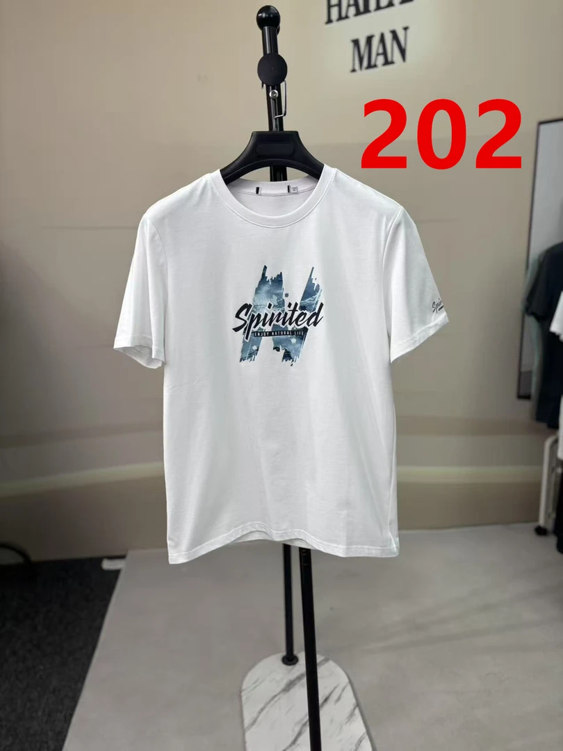 202品牌剪标男士夏季T恤舒适百搭圆领短袖男