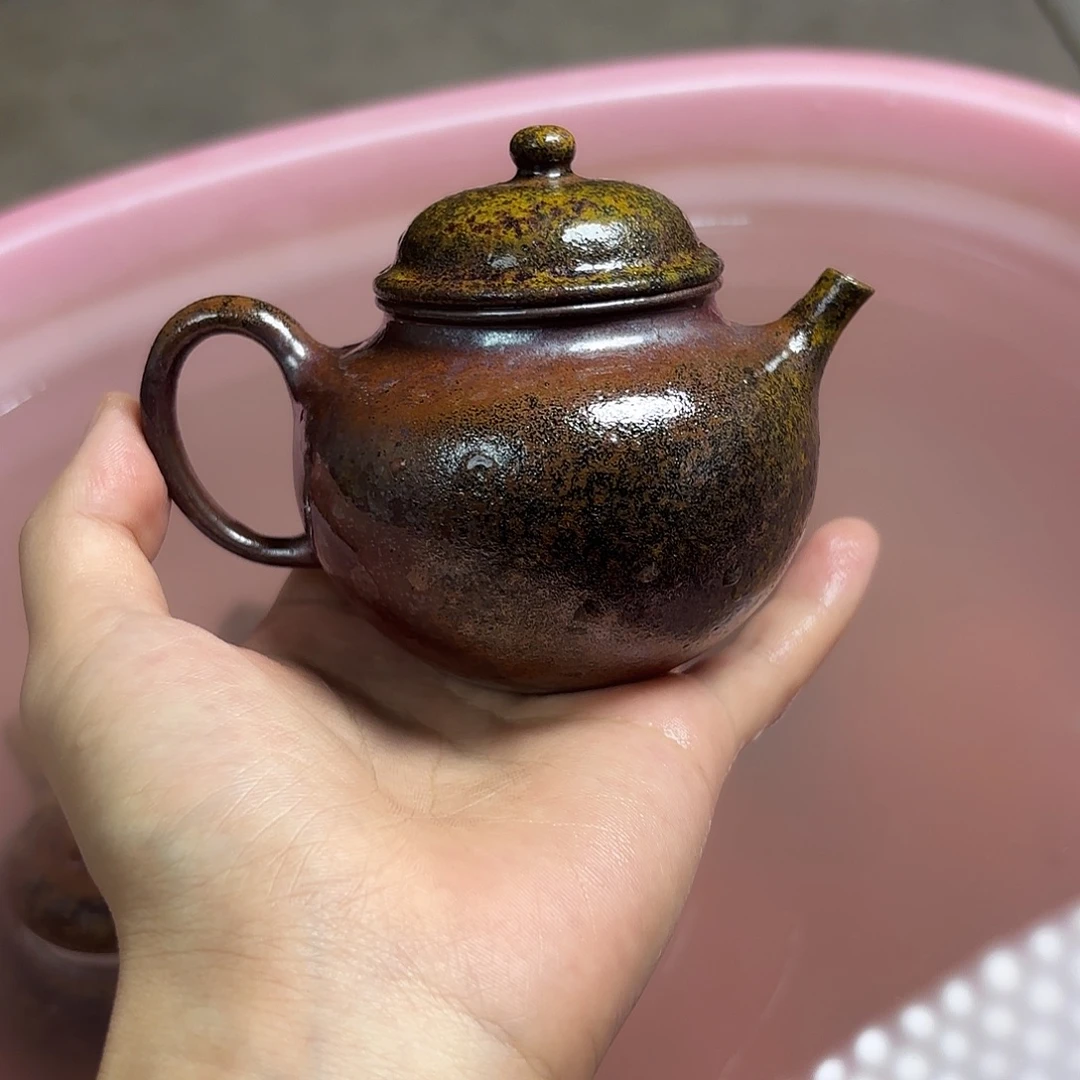 茶壶紫砂柴烧紫砂天青小苹果