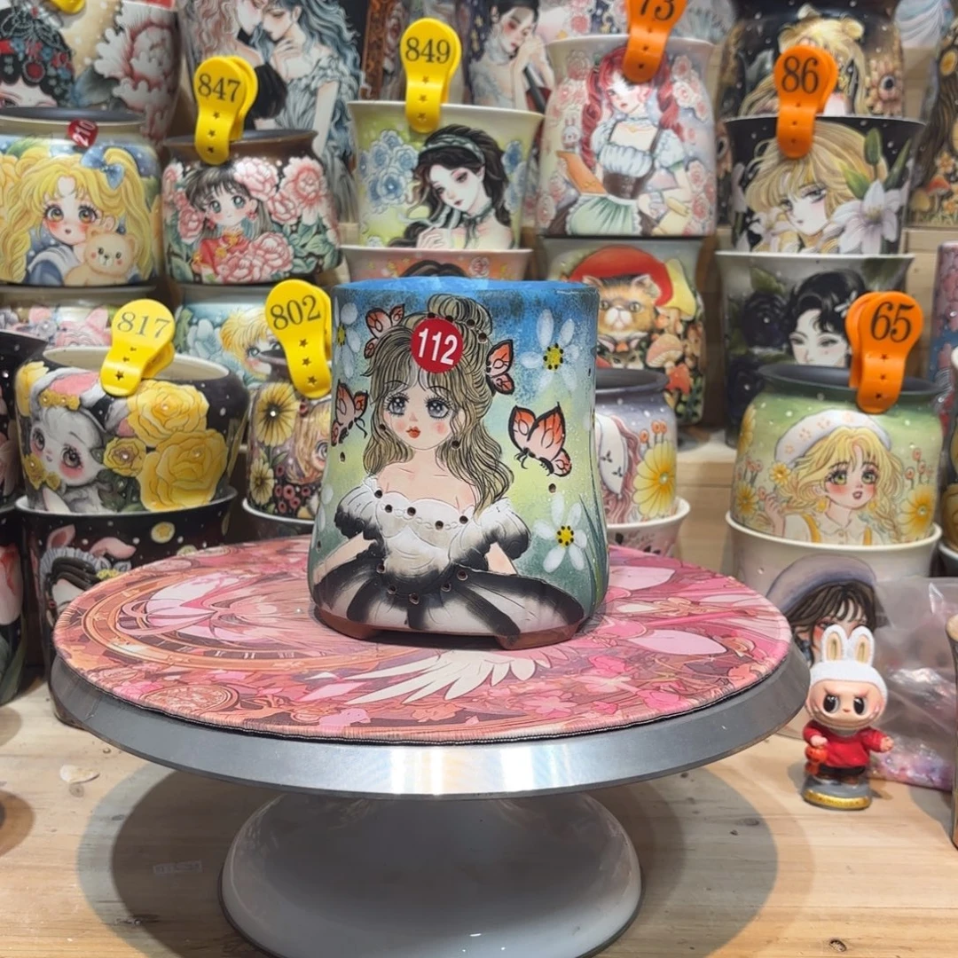 景德镇手绘花盆陶瓷10:14