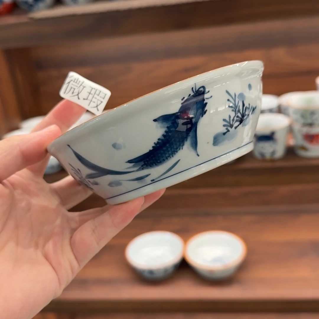 釉下手绘茶具微瑕