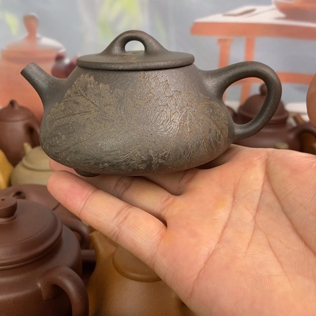 茶壶紫砂还原烧平盖石瓢200毫升左右0添加