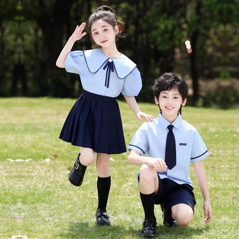 幼儿园大班毕业照服装小学生班服夏季儿童诗歌朗诵合唱演出表演服