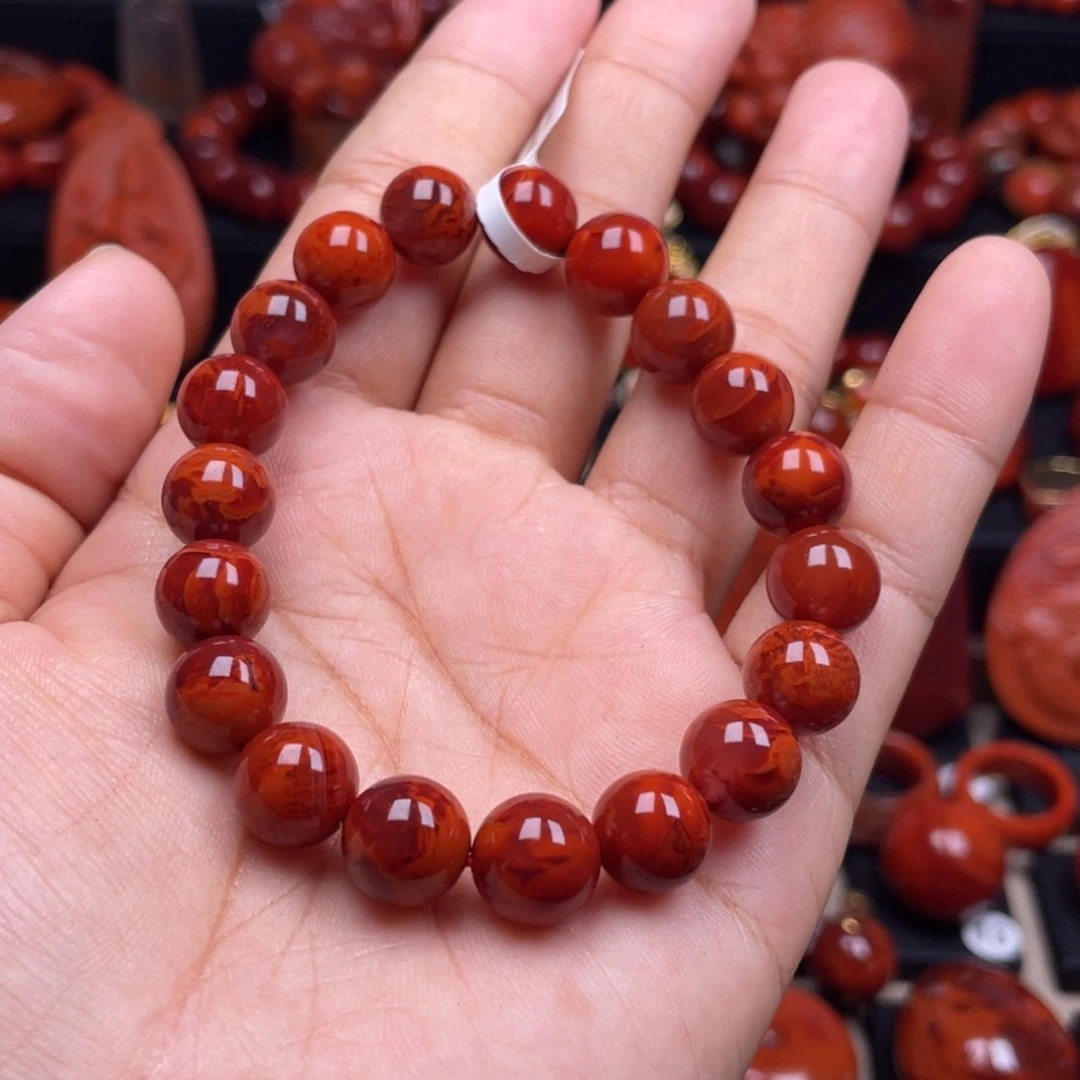 南红玛瑙珠宝奇石未镶嵌桃***酥单圈