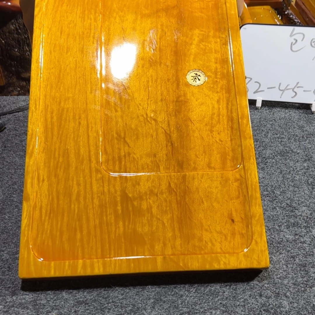 缅甸大叶金丝楠实木茶盘