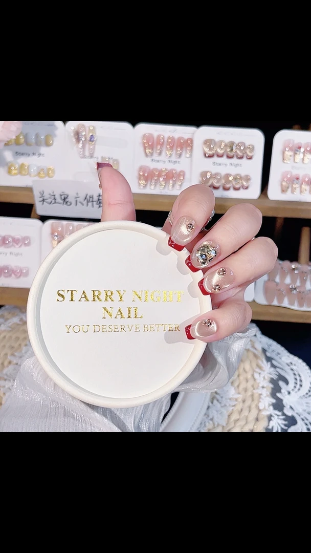 【反转巴黎】新年战甲纯手工酒红色法式秋冬新款显白感美甲穿戴甲