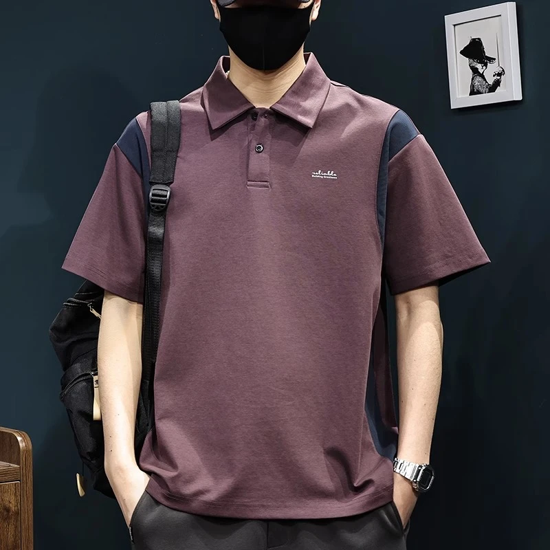 MR.MUDI/穆迪先生夏季拼色POLO衫男潮牌潮流2025新款休闲短袖翻领