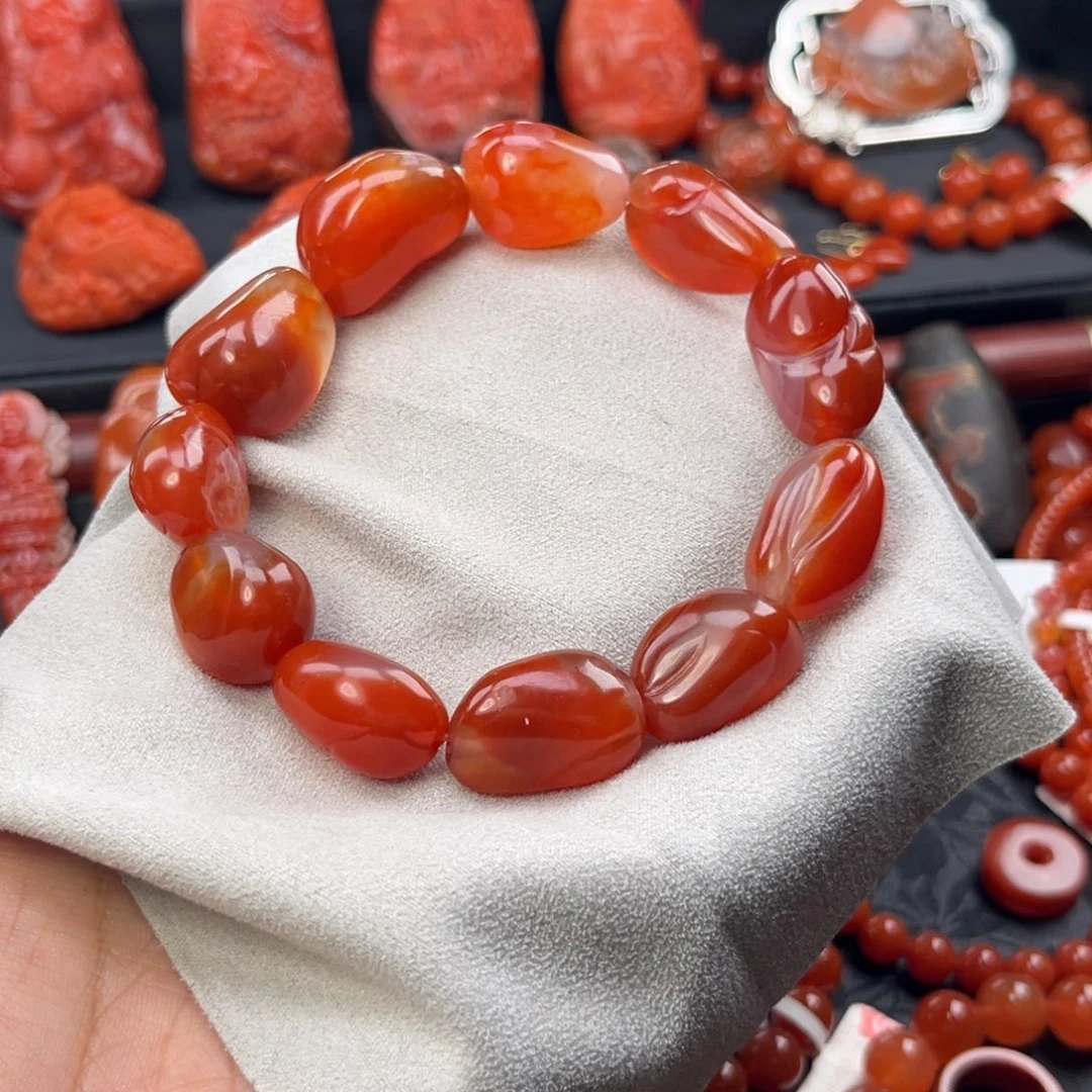 南红玛瑙未镶嵌手链