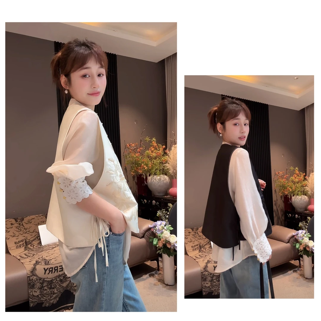 新款凤钏牡丹重工刺绣马甲