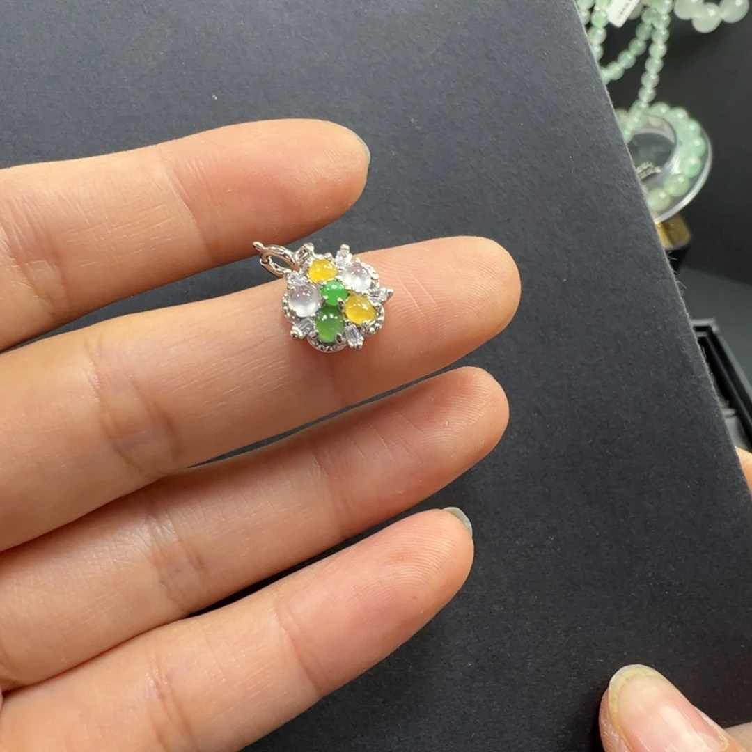 翡翠银S925镶嵌颈饰