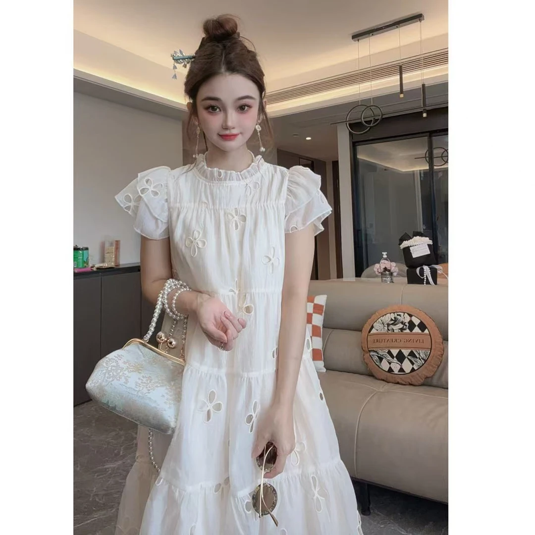 2025夏季时尚裙子修身显瘦A字裙高端大牌温柔风连衣裙8193