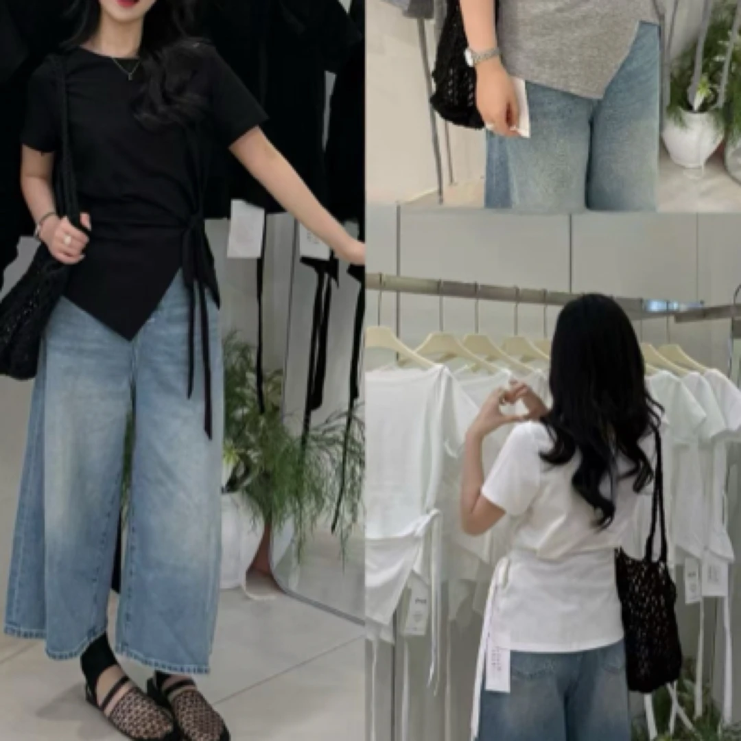 PanPan【设计师款】【有味道的斜肩短袖】