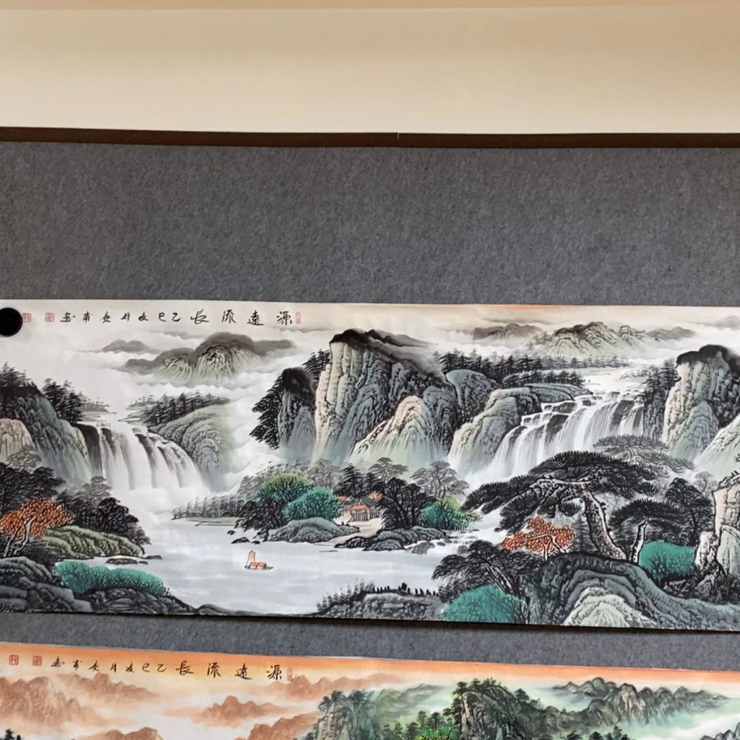 钓***岛国画1.8米长的源远流长