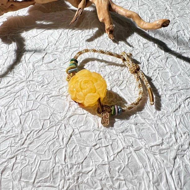 【狒狒】花开富贵 | 蜜蜡牡丹花手编绳 多样性发货