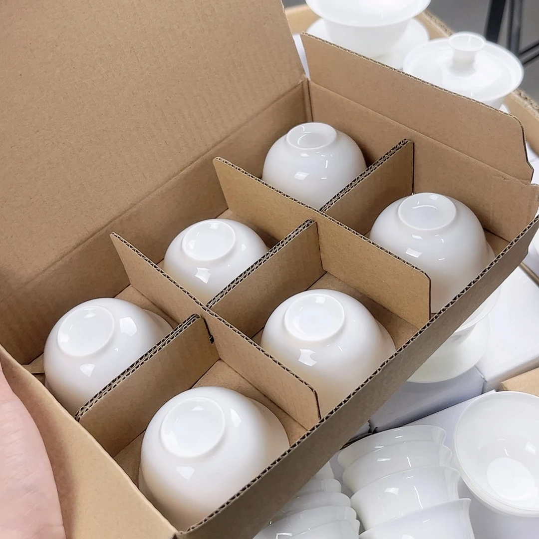 【闪购商品】6个50ml杯子骨瓷杯子超薄胎