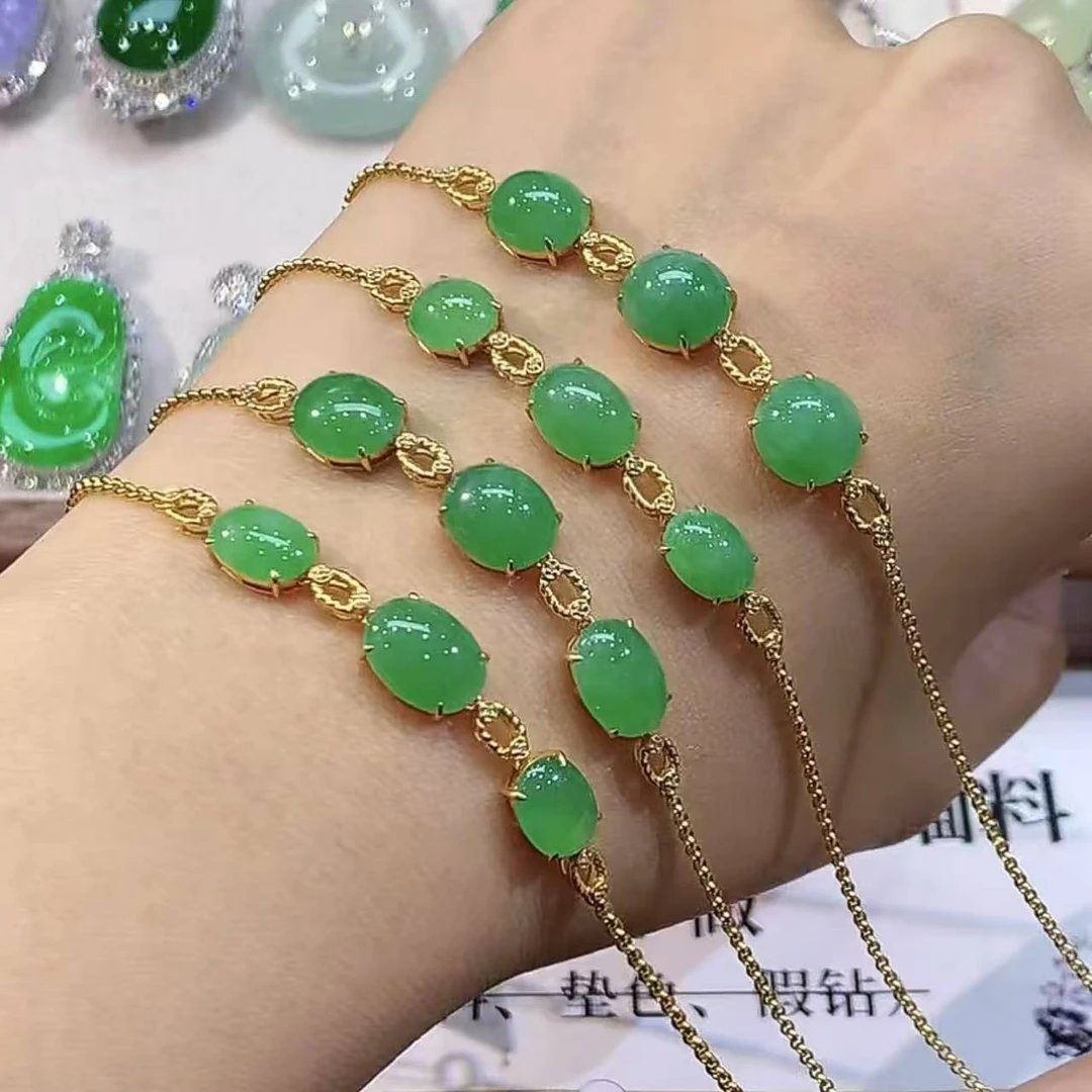 18K翡翠手链 L0185 多样性发其一