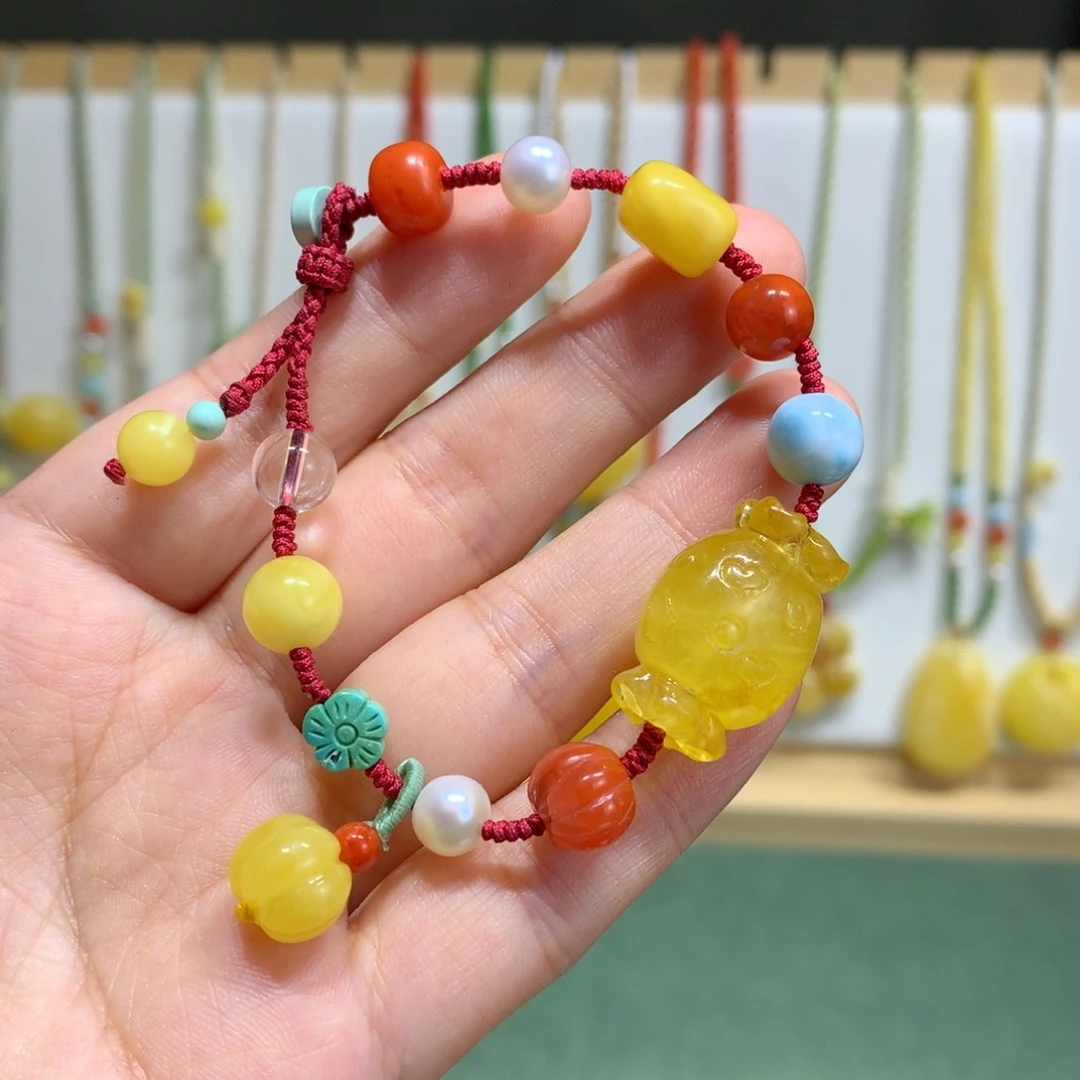 未镶嵌蜜蜡手链特价