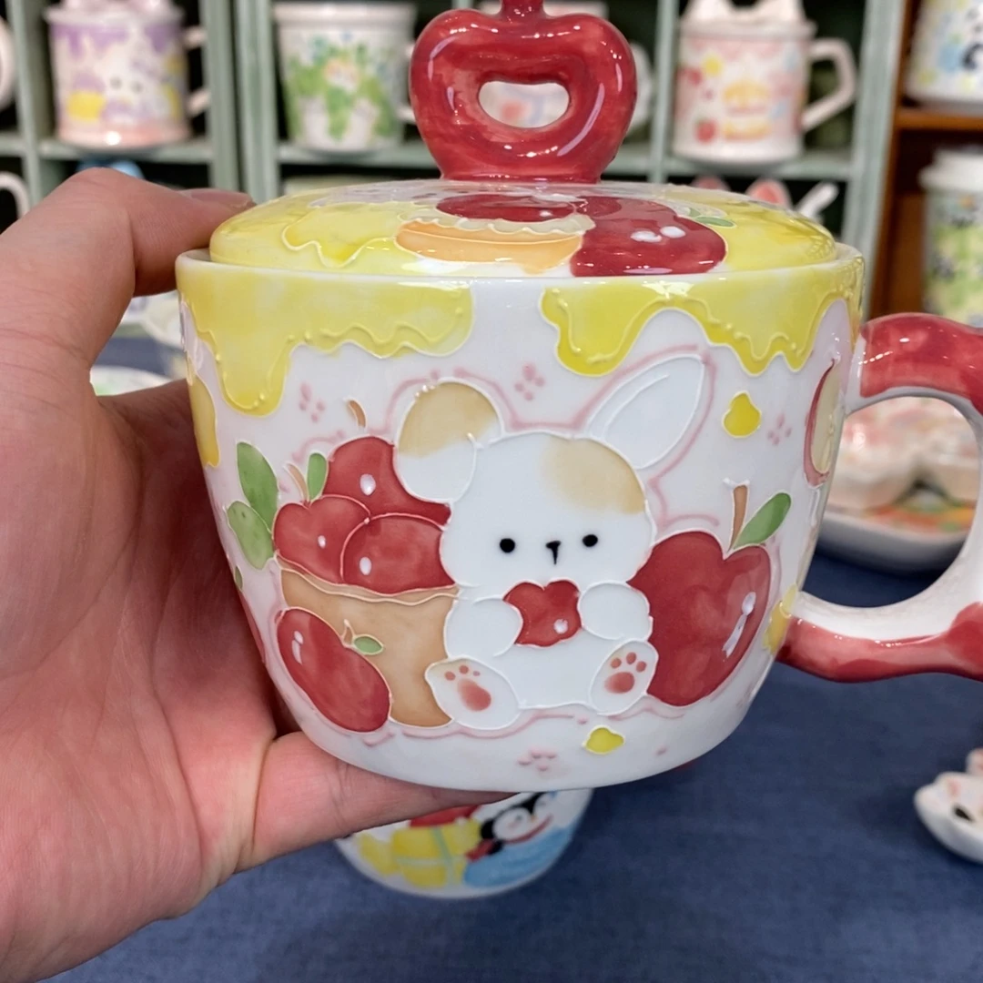 瓷片苹果兔子马克杯微瑕